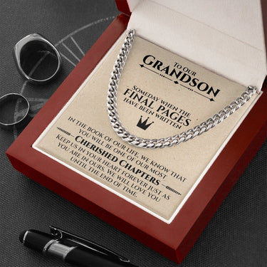 Our Grandson (Cherished) Cuban Chain Necklace - Love You This Much